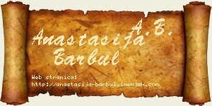 Anastasija Barbul vizit kartica